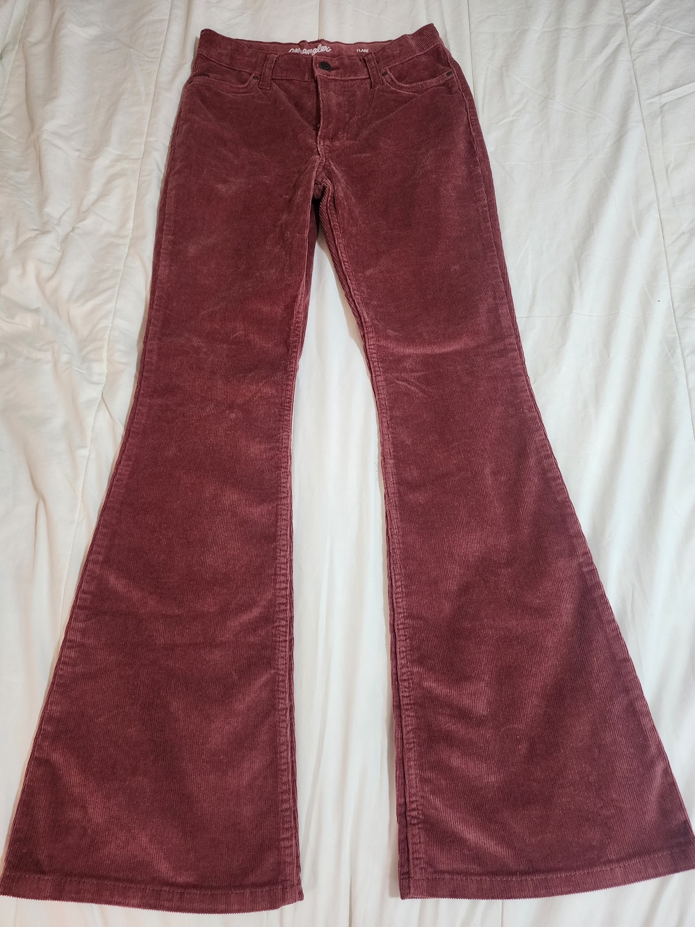 Wrangler Women's Corduroy Flare Jeans in Burgundy
